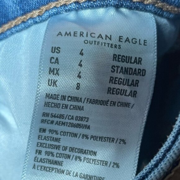 American Eagle 4 Hi Rise Jegging Blue Jean Denim Pants Skinny Next Level Stretch - Picture 9 of 11